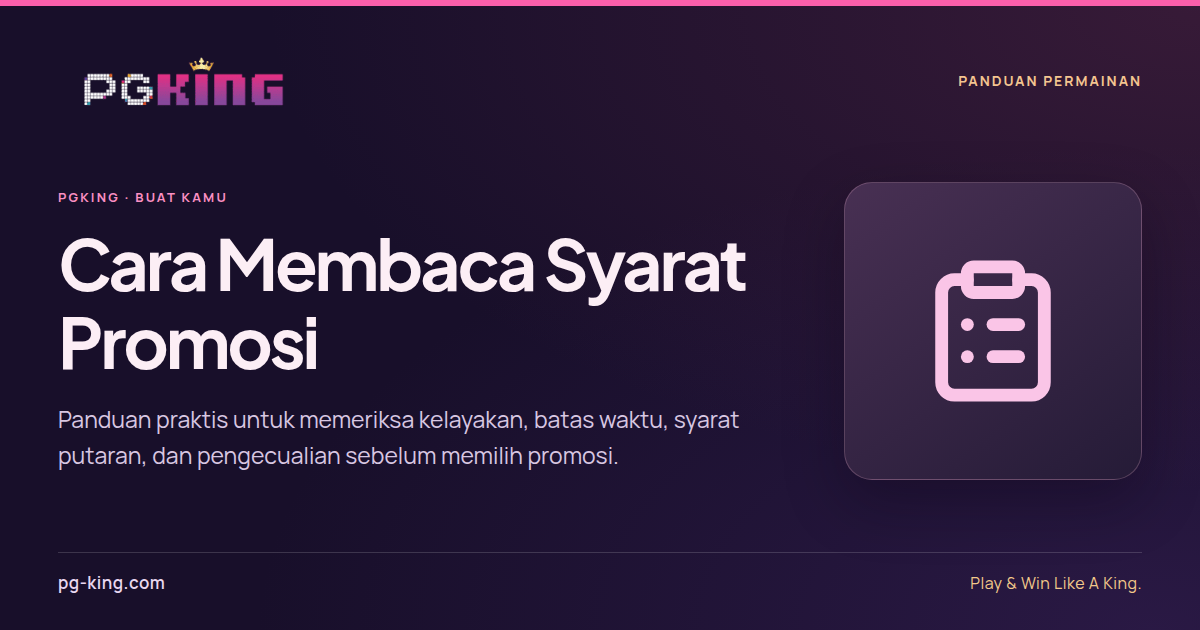 Cara Membaca Syarat Promosi — PGKING